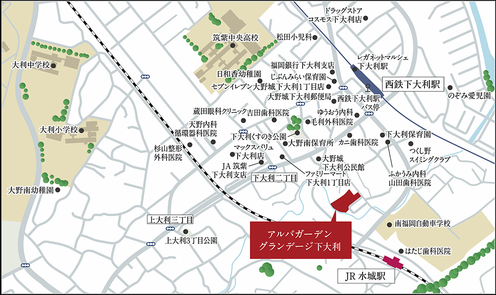 アルバガーデングランデージ下大利　現地案内図